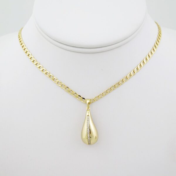 SET1536 Cadenas & Colgantes - Chain - Pendants -  14K Real Color - Zircon Stone - 3mmX45cm