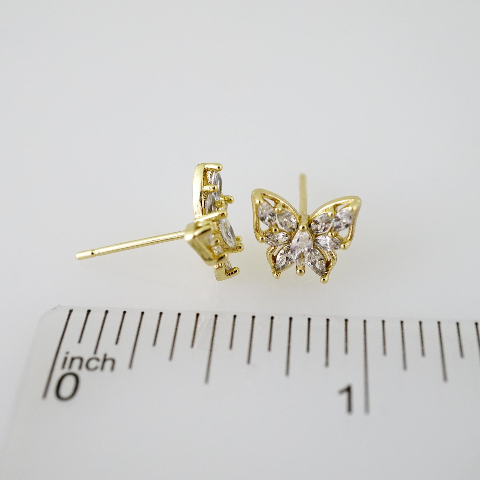 E2459 Earrings - Aretes - Zircon Stone - 14K Real Color - Image 3