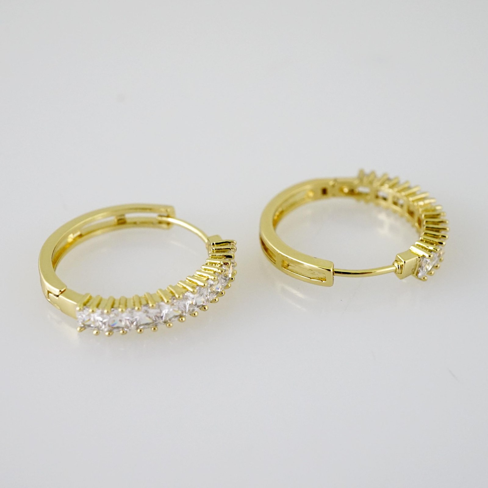 E2461 Earrings - Aretes - Zircon Stone - 14K Real Color - Image 2