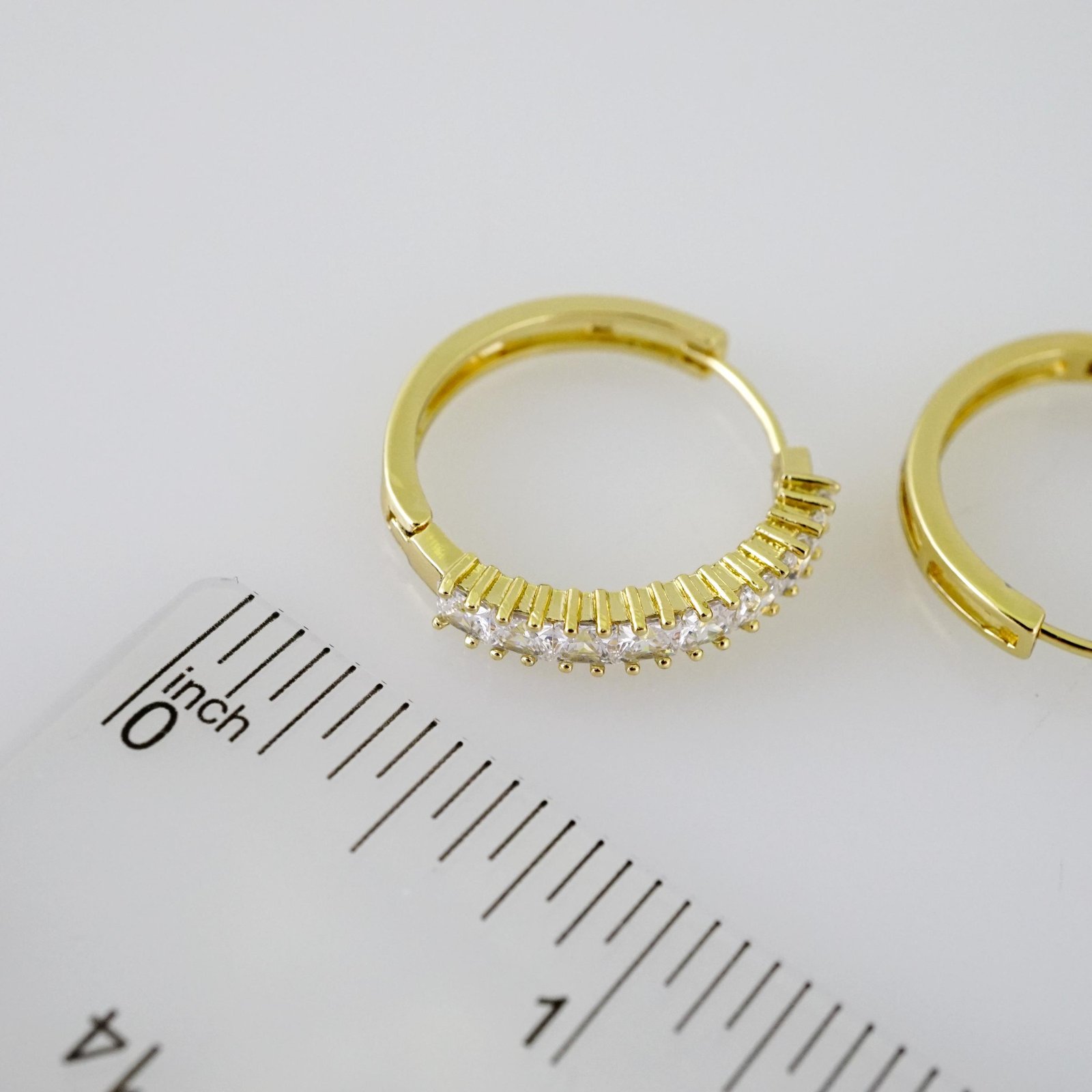 E2461 Earrings - Aretes - Zircon Stone - 14K Real Color - Image 3