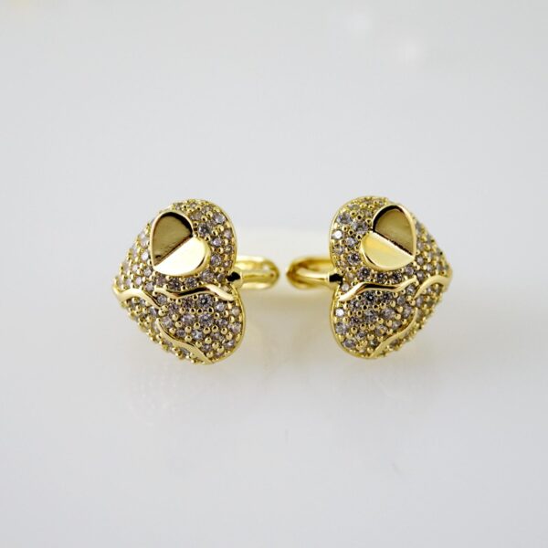 E2481 Earrings - Aretes - Zircon Stone - 14K Real Color