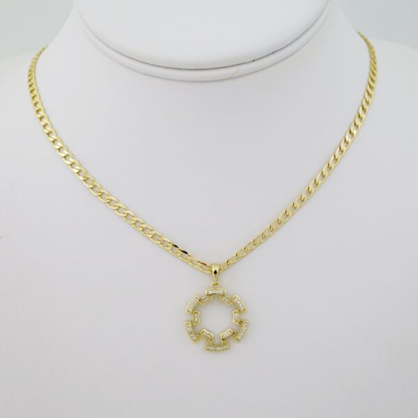 SET1728  Cadenas & Colgantes - Chain - Pendants - Zircon Stone - 14K Real Color - 3mmX45cm