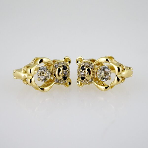 E2483 Earrings - Aretes - Zircon Stone - 14K Real Color