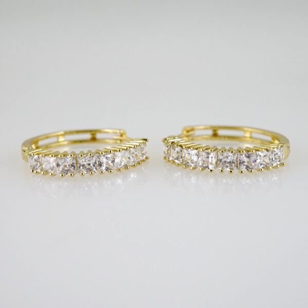 E2488 Earrings - Aretes - Zircon Stone - 14K Real Color