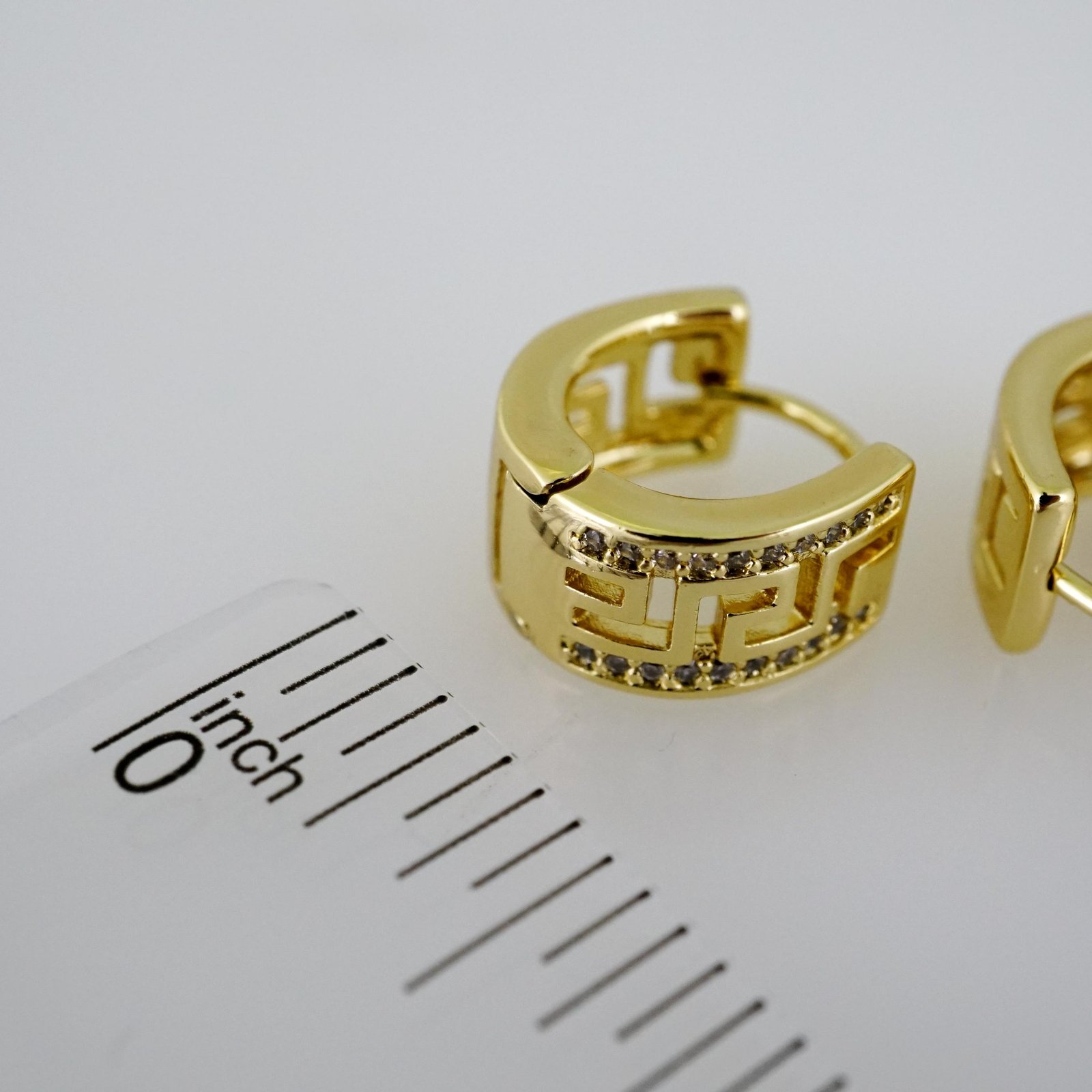 E2489 Earrings - Aretes - Zircon Stone - 14K Real Color - Image 3