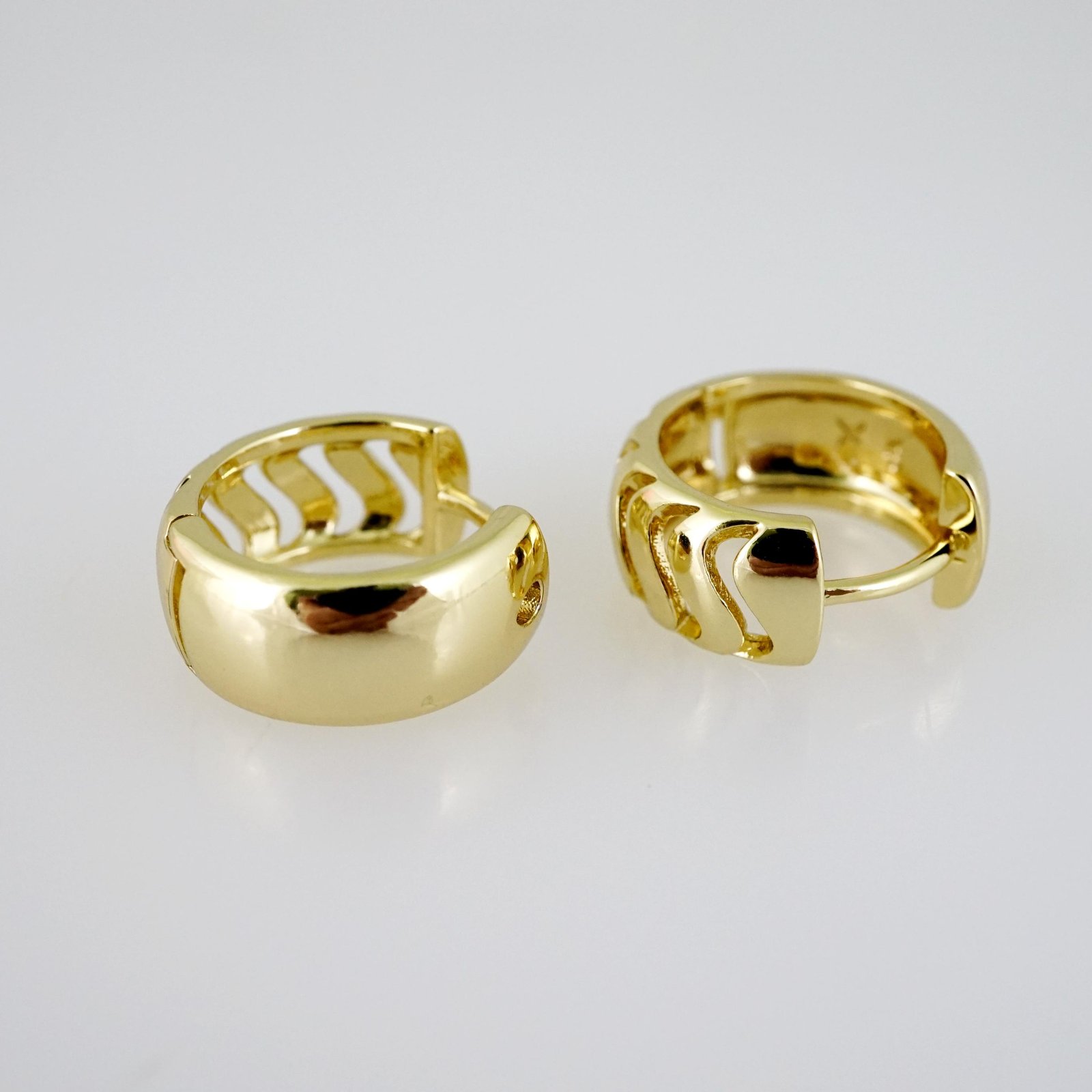 E2491 Earrings - Aretes - Plain - 14K Real Color - Image 2