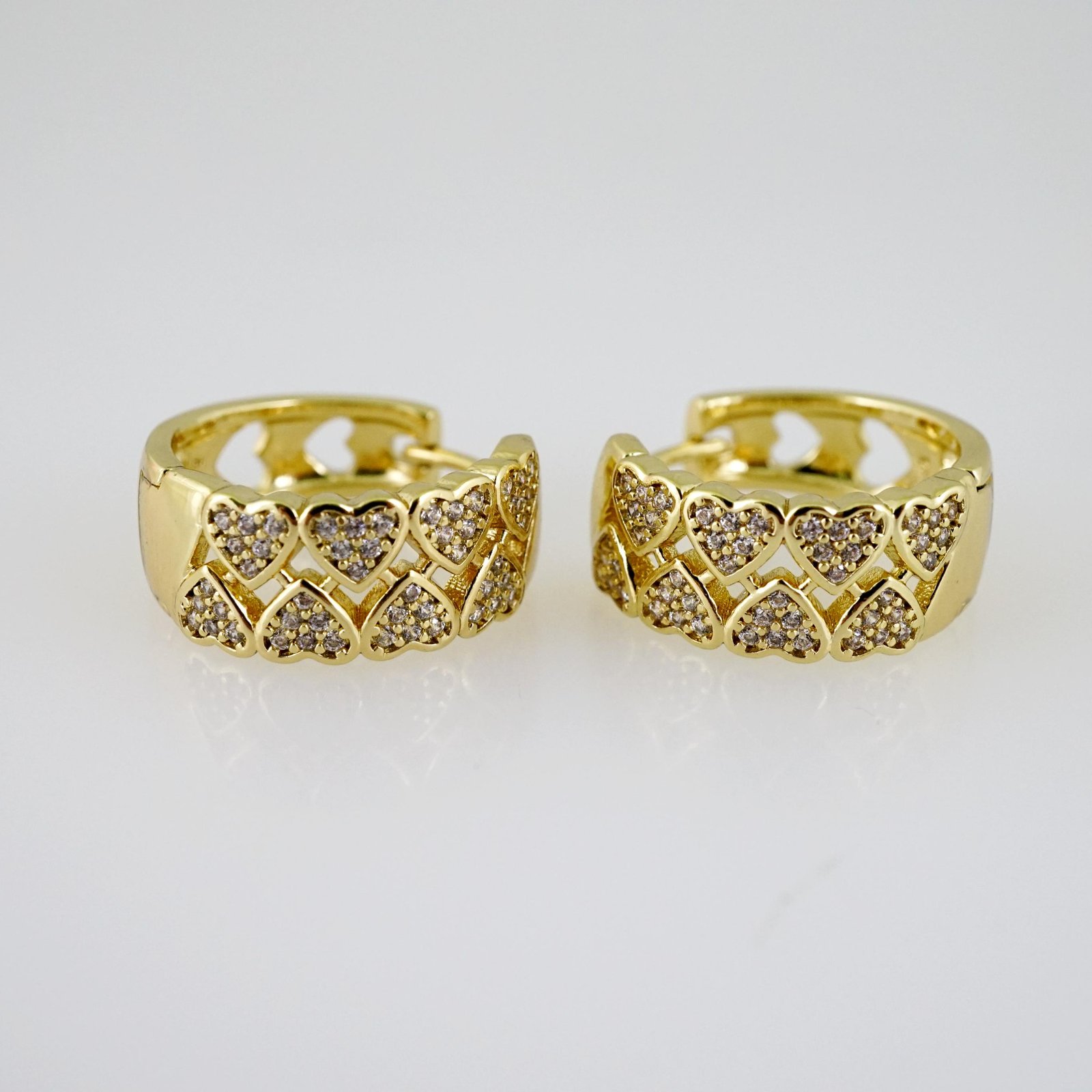 E2494 Earrings - Aretes - Zircon Stone - Silver Color