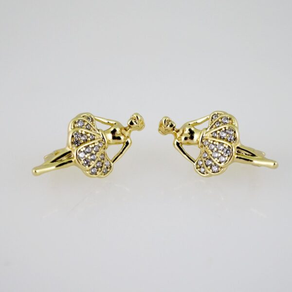 E2497 Earrings - Aretes - Zircon Stone - 14K Real Color