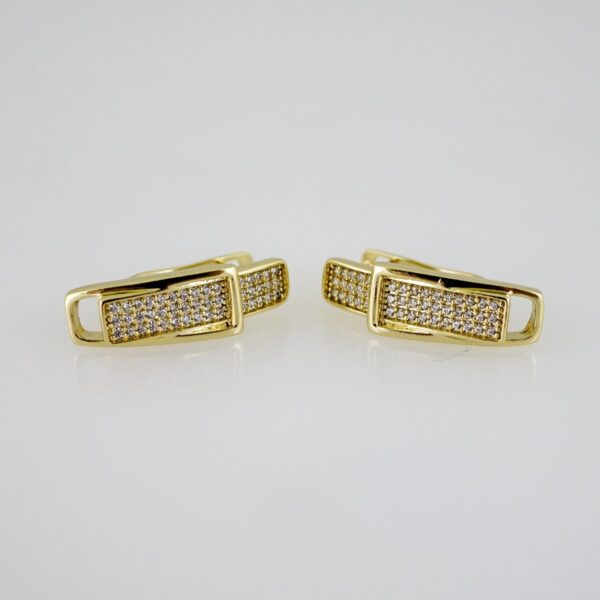 E2498 Earrings - Aretes - Zircon Stone - 14K Real Color