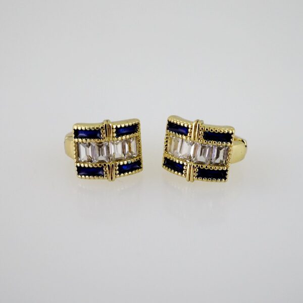 E2499 Earrings - Aretes - Zircon Stone - 14K Real Color