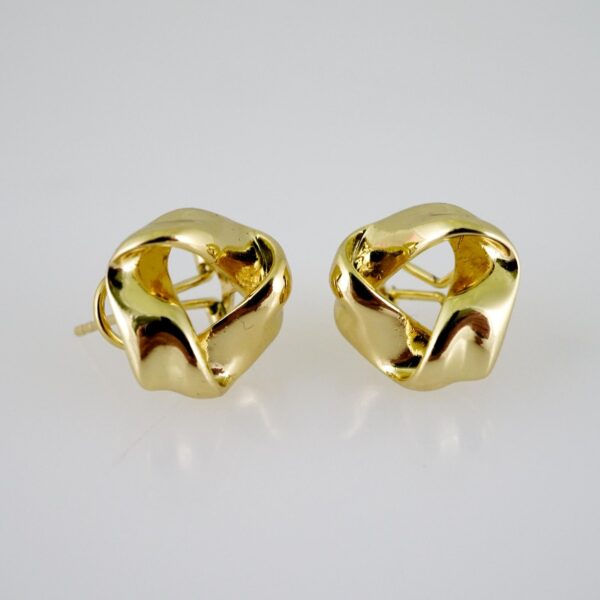 E2502 Earrings - Aretes - Plain - 14K Real Color