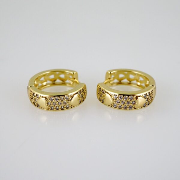 E2507 Earrings - Aretes - Zircon Stone - 14K Real Color