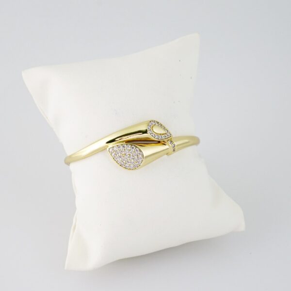 P381 Bangle - Pulsos - 14K Real Color - Zircon Stone