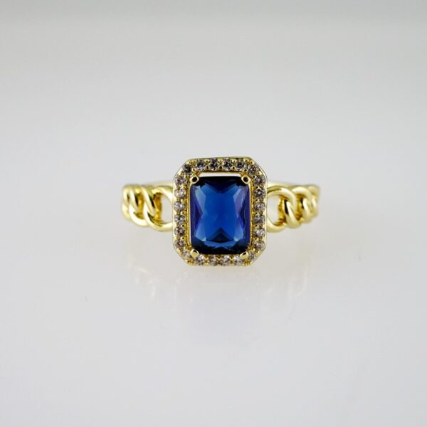 R761 RING - ANILLO - Zircon Stone - 14K Real Color