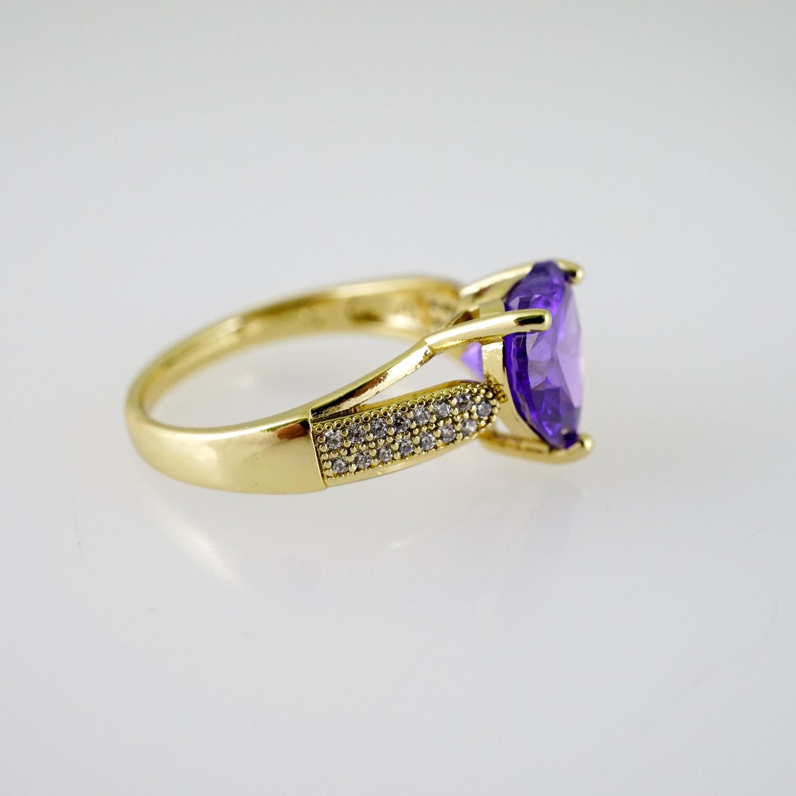 R762 RING - ANILLO - Zircon Stone - 14K Real Color - Image 2