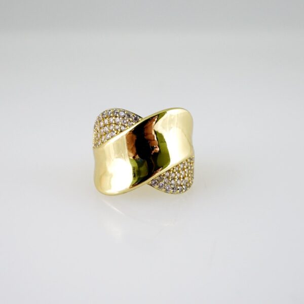 R771 RING - ANILLO - Zircon Stone - 14K Real Color