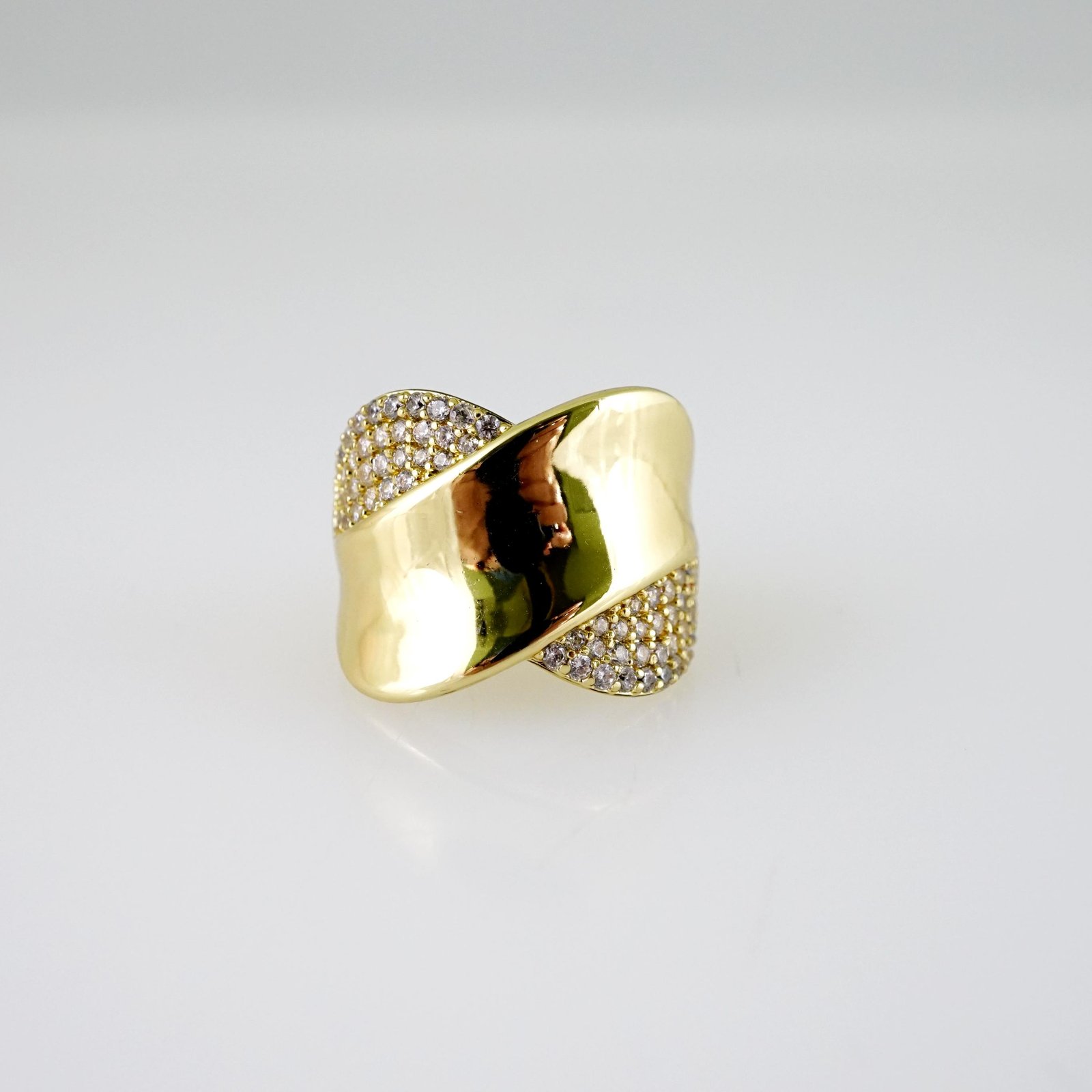 R771 RING - ANILLO - Zircon Stone - 14K Real Color