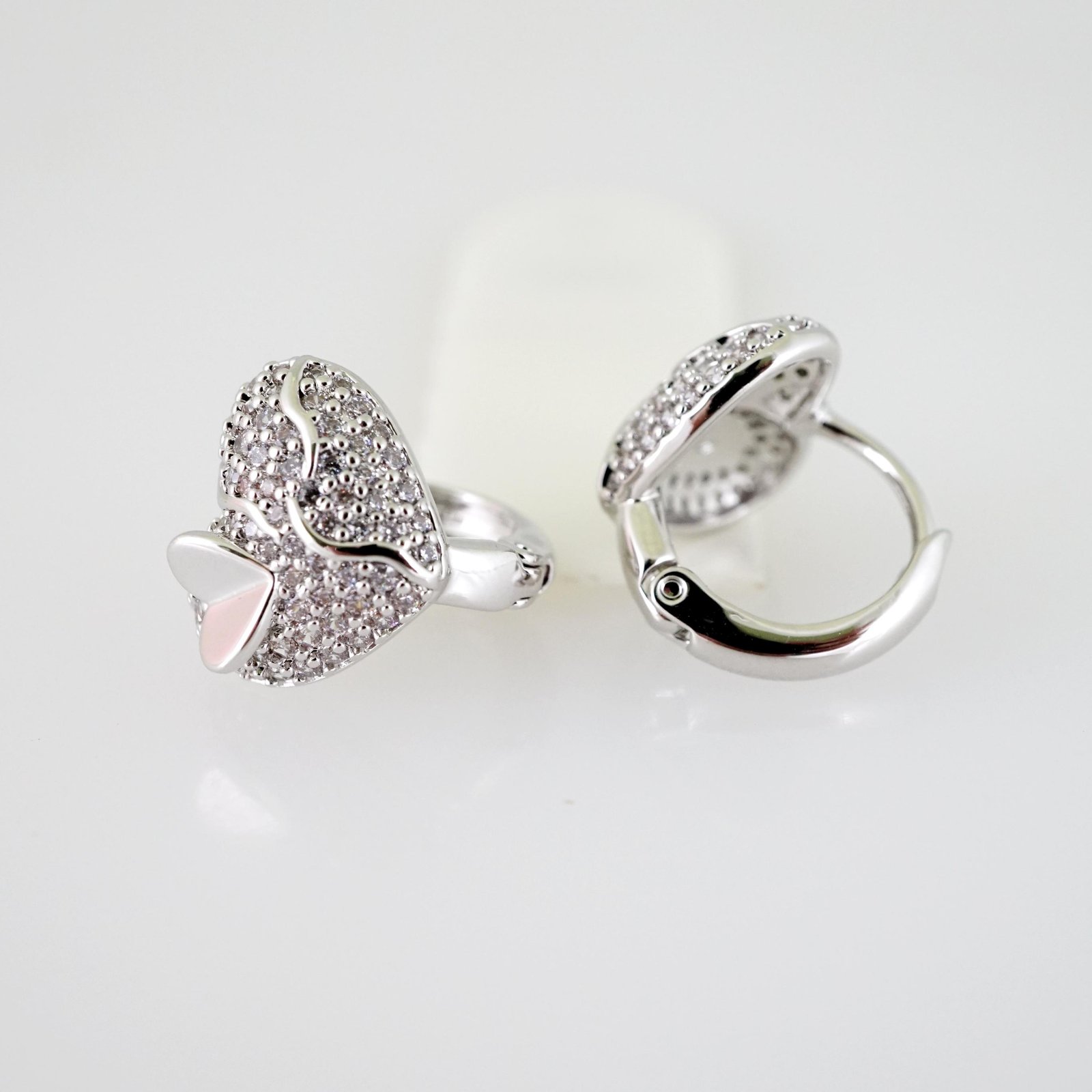 E2500 Earrings - Aretes - Zircon Stone - Silver Color - Image 2