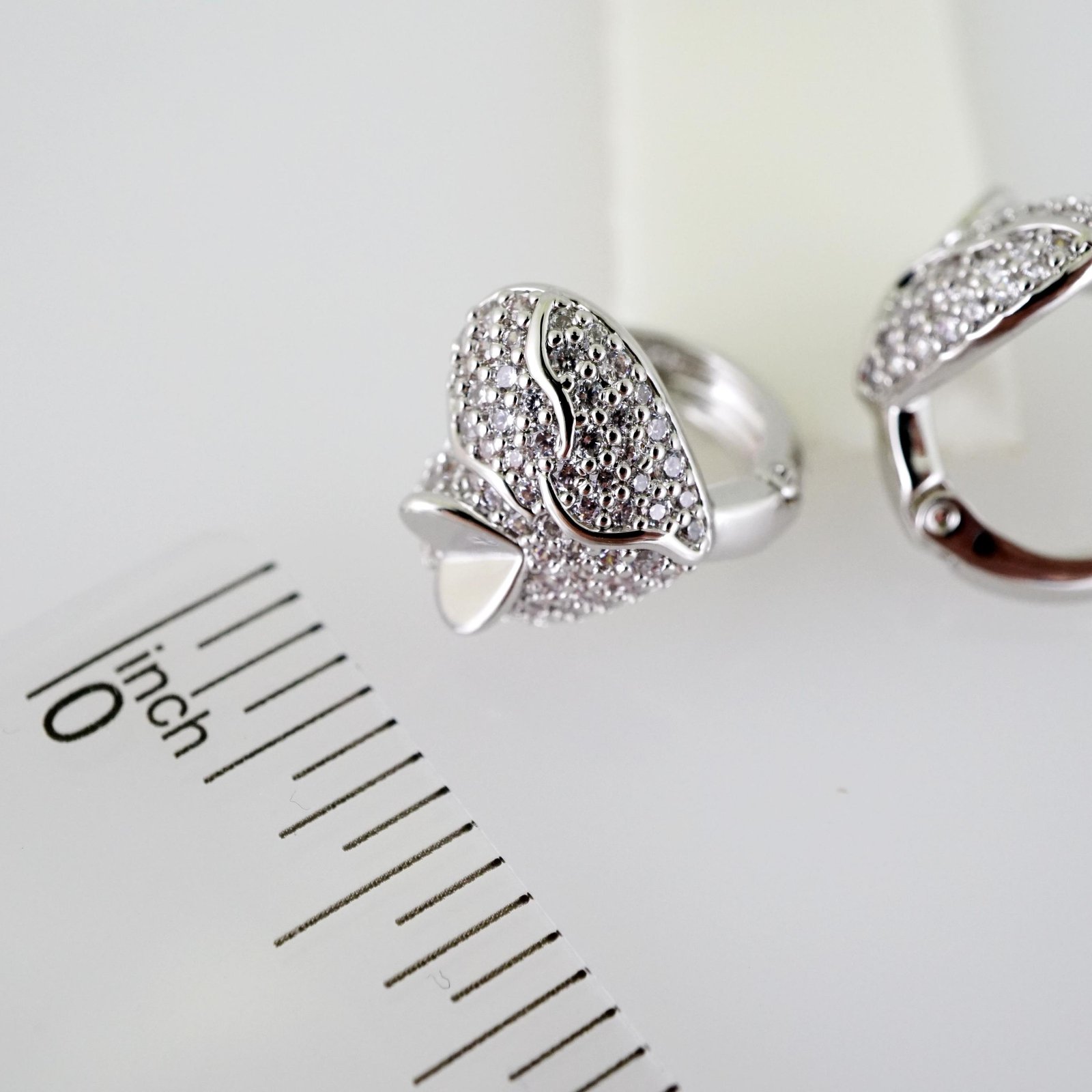 E2500 Earrings - Aretes - Zircon Stone - Silver Color - Image 3