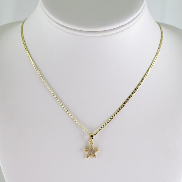 SET1741 Cadenas & Colgantes - Chain - Pendants - Zircon Stone - 14K Real Color - 2mmX45cm
