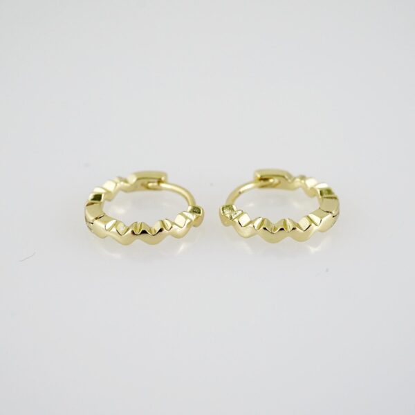 E2057 Earrings - Aretes - Plain - 14K Real Color