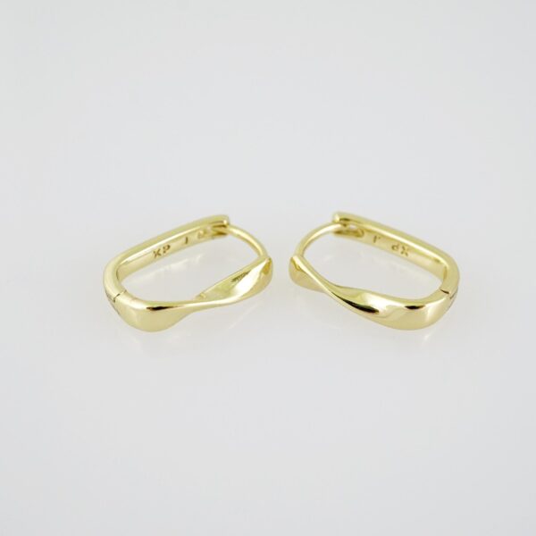 E2061 Earrings - Aretes - Plain - 14K Real Color