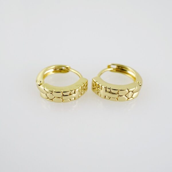 E2063 Earrings - Aretes - Plain - 14K Real Color