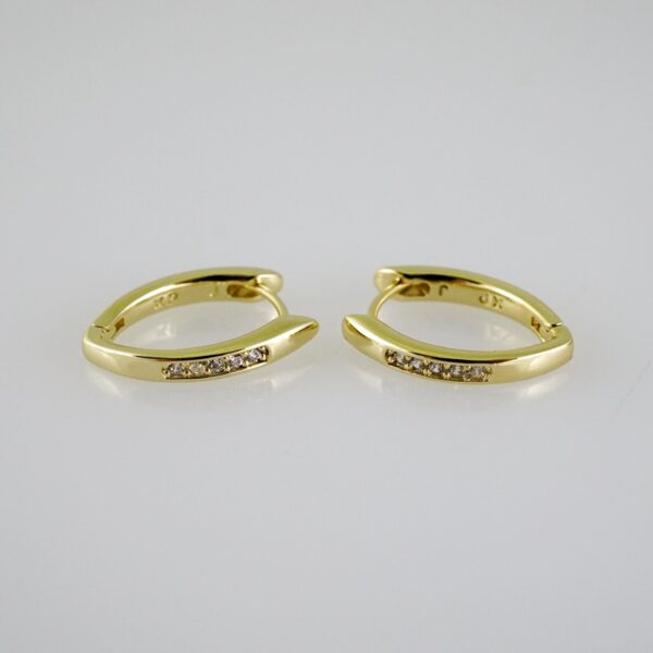 E2512 Earrings - Aretes - Zircon Stone - 14K Real Color