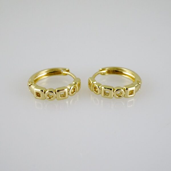E2514 Earrings - Aretes - Zircon Stone - 14K Real Color