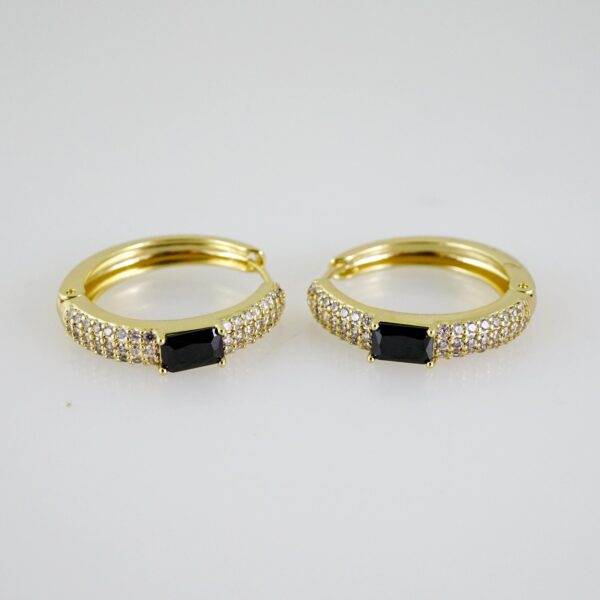E2524 Earrings - Aretes - Zircon Stone - 14K Real Color