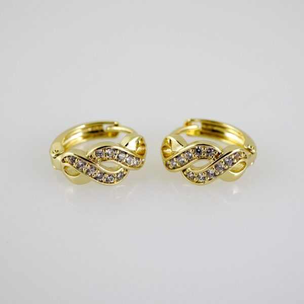 E2525 Earrings - Aretes - Zircon Stone - 14K Real Color