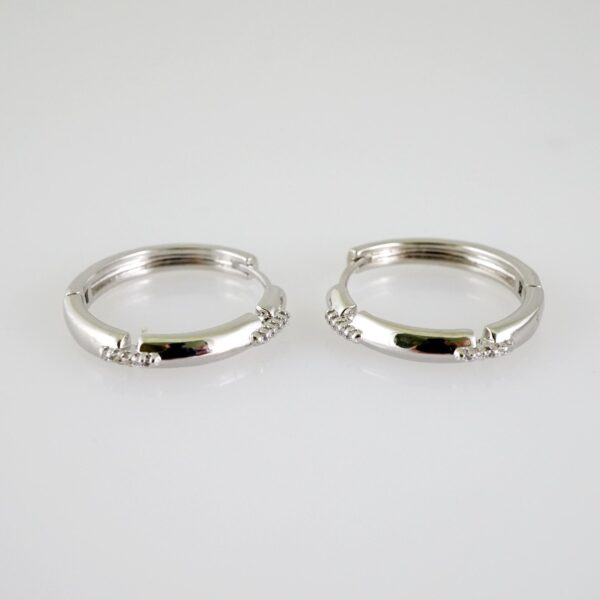 E2528 Earrings - Aretes - Zircon Stone - Silver Color
