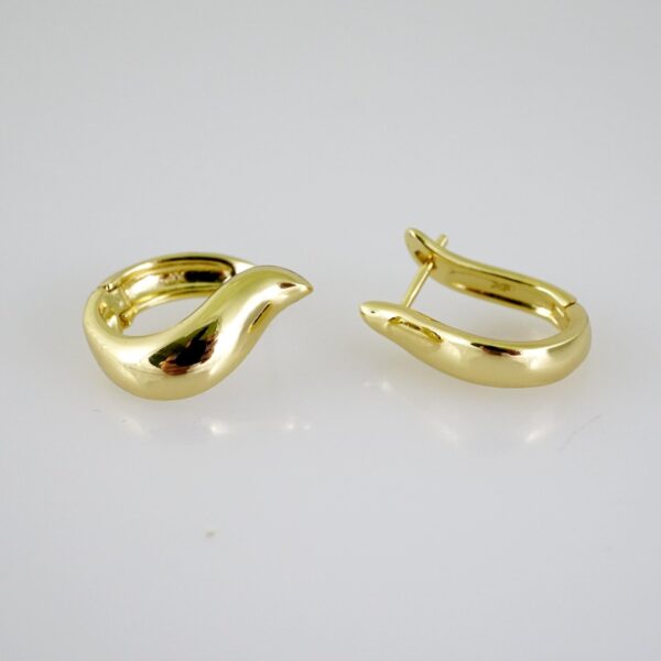 E2530  Earrings - Aretes - Plain - 14K Real Color