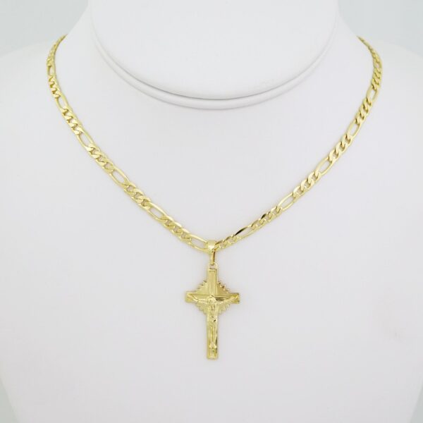 SET1558  Cadenas & Colgantes - Chain - Pendants - Plain - 14K Real Color - 3mmX50cm - Figaro