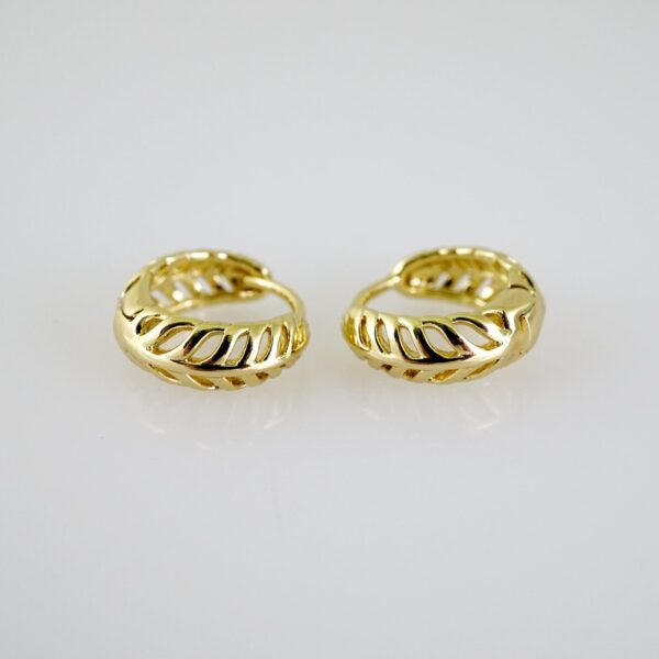 E2532 Earrings - Aretes - Plain - 14K Real Color