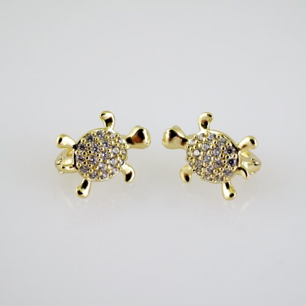 E2534 Earrings - Aretes - Zircon Stone - 14K Real Color