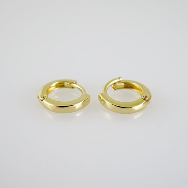 E2535 Earrings - Aretes - Plain - 14K Real Color