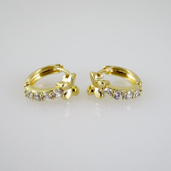 E2536 Earrings - Aretes - Zircon Stone - 14K Real Color