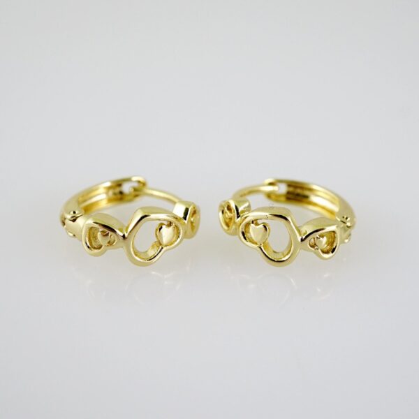E2542 Earrings - Aretes - Plain - 14K Real Color