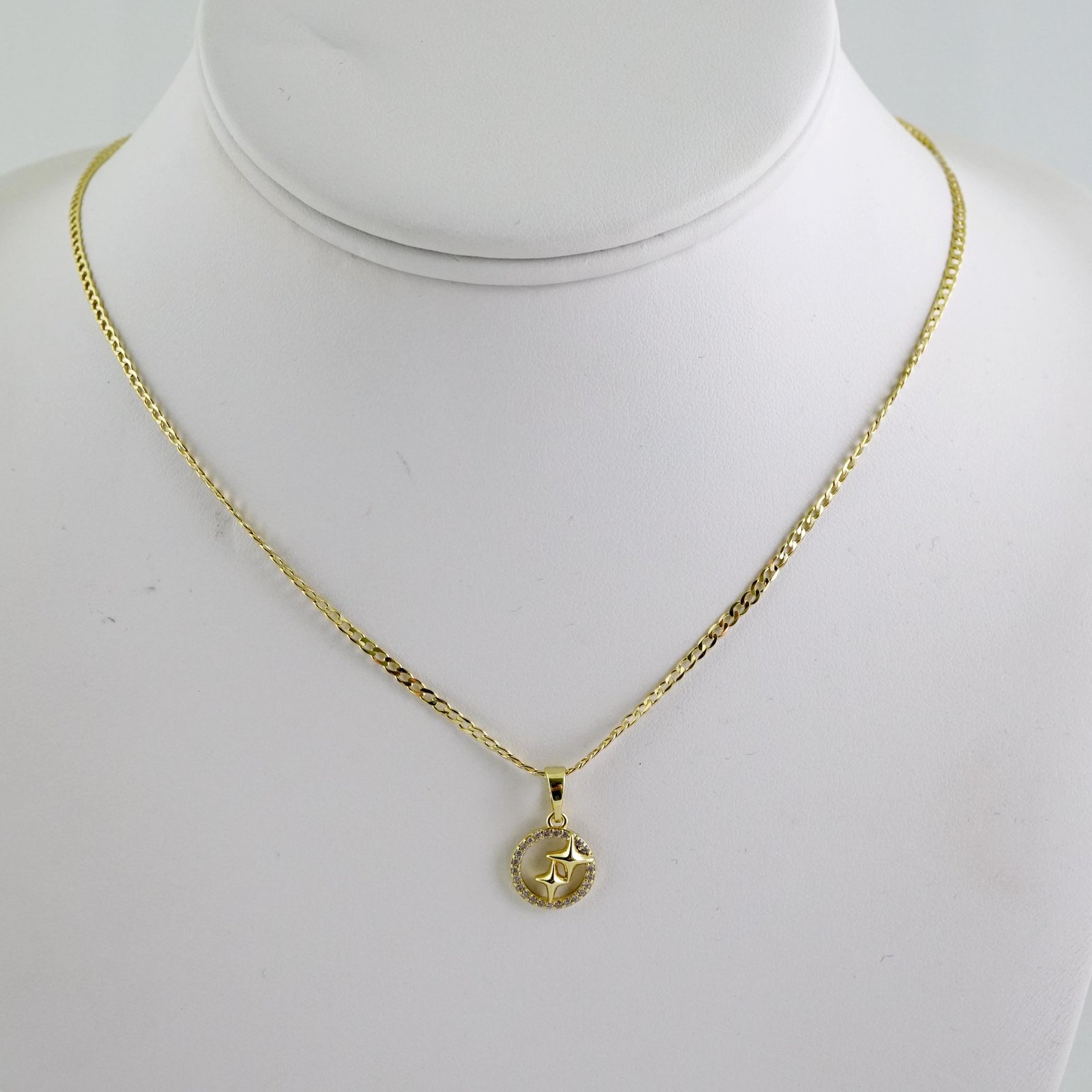 SET1748 Cadenas - Colgante - Chain W - Pendants - 14K Real Color - Zircon Stone - 2mmX45cm