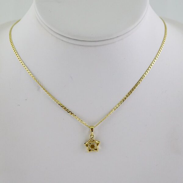SET1750 Cadenas - Colgante -  Chain W - Pendants - 14K Real Color - Zircon Stone - 2mmX60cm