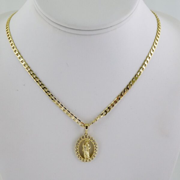 SET1755 Cadenas - Colgante -  Chain W - Pendants - 14K Real Color - Zircon Stone - 3mmX50