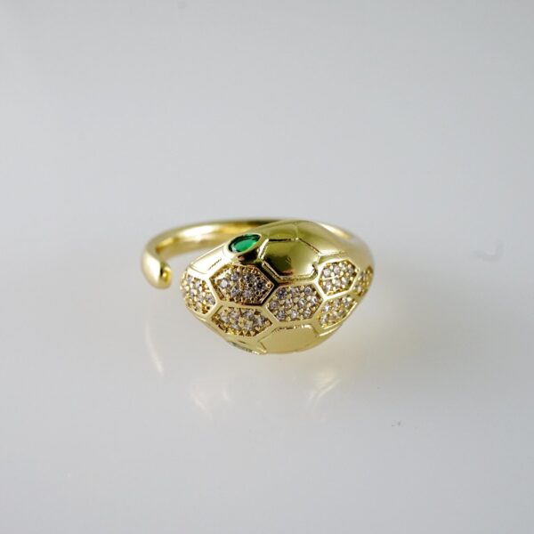 R705 RING - ANILLO - Zircon Stone - 14K Real Color - Ajustable