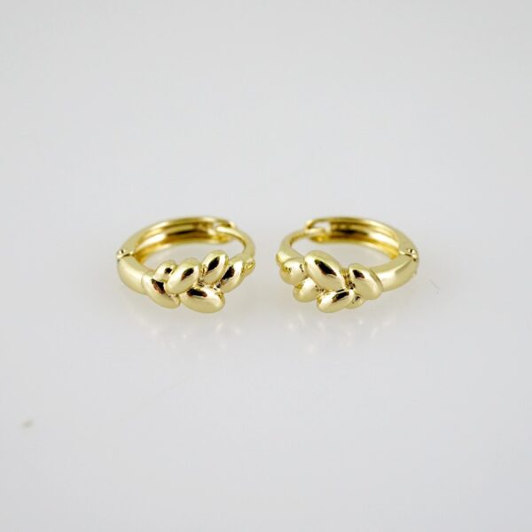 E2544 Earrings - Aretes - Plain - 14K Real Color