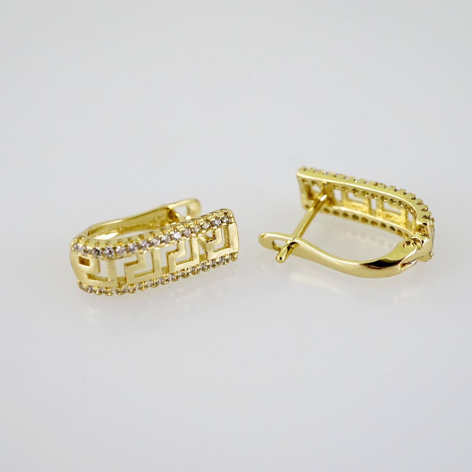 E2547 Earrings - Aretes - Zircon Stone - 14K Real Color - Image 2