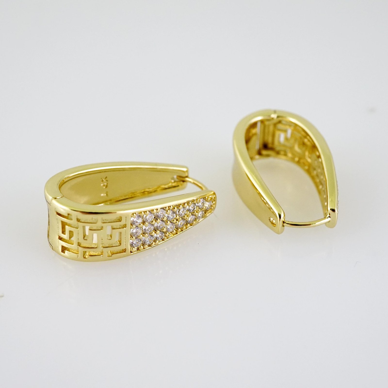 E2548 Earrings - Aretes - Zircon Stone - 14K Real Color - Image 2