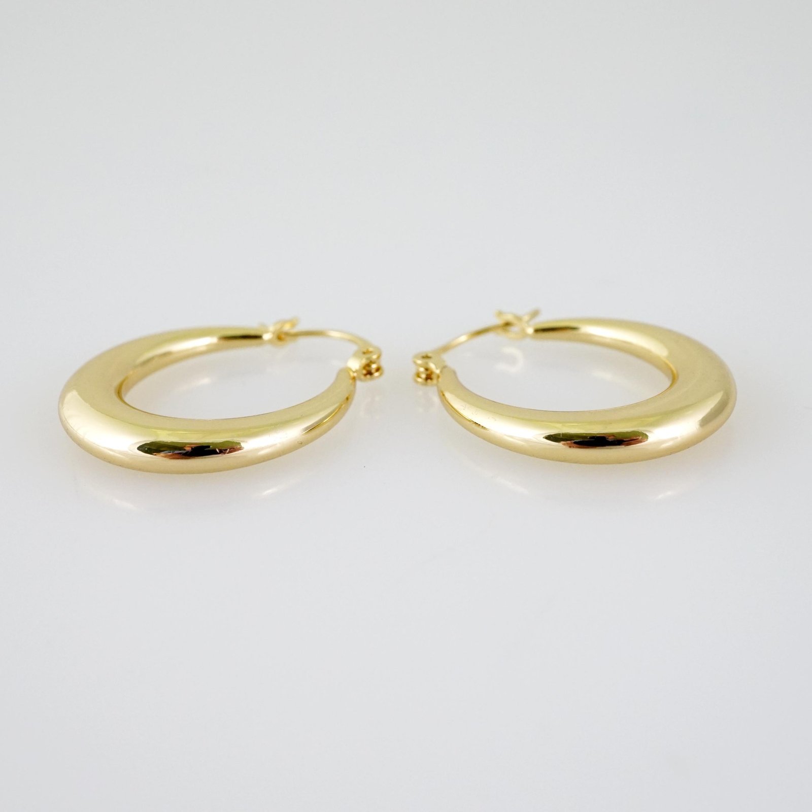 E2550 Earrings - Aretes - Plain - 14K Real Color