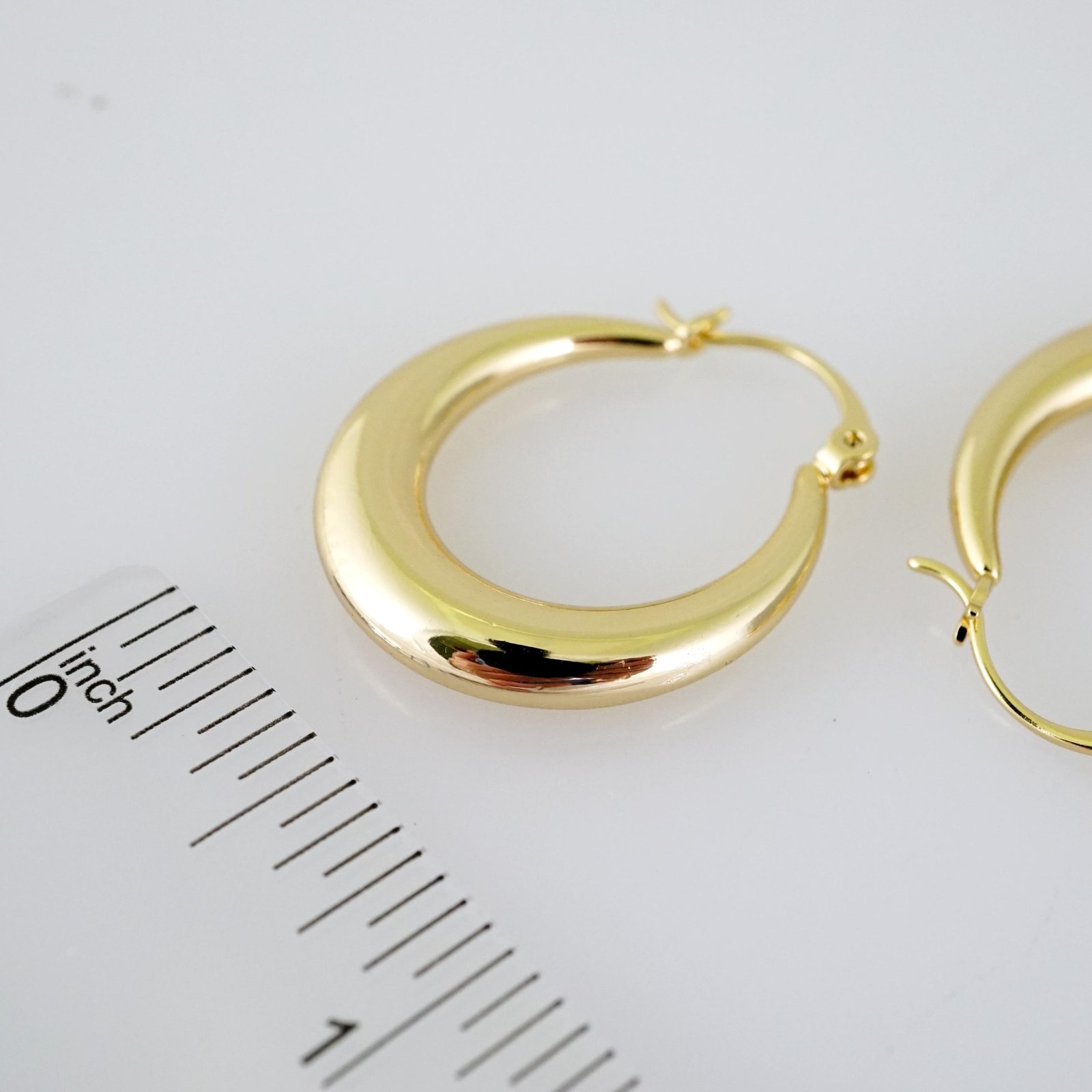 E2550 Earrings - Aretes - Plain - 14K Real Color - Image 3