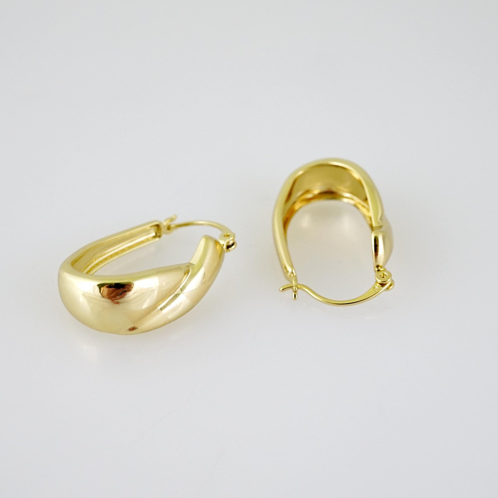 E2552 Earrings - Aretes - Plain - 14K Real Color - Image 2