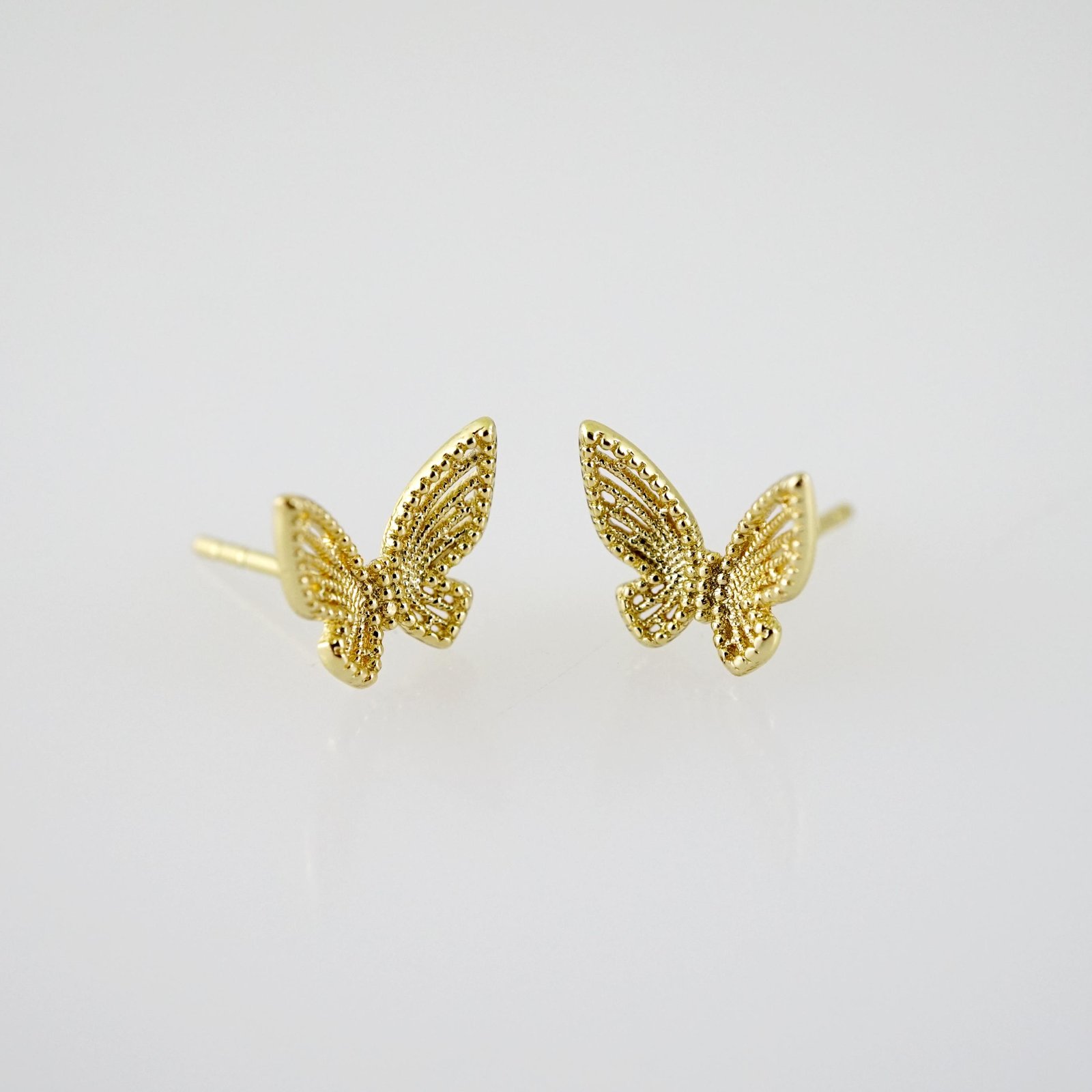 E2553 Earrings - Aretes - Plain - 14K Real Color